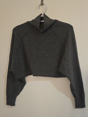Urban Outfitters Charcoal Cropped Turtleneck Sweater